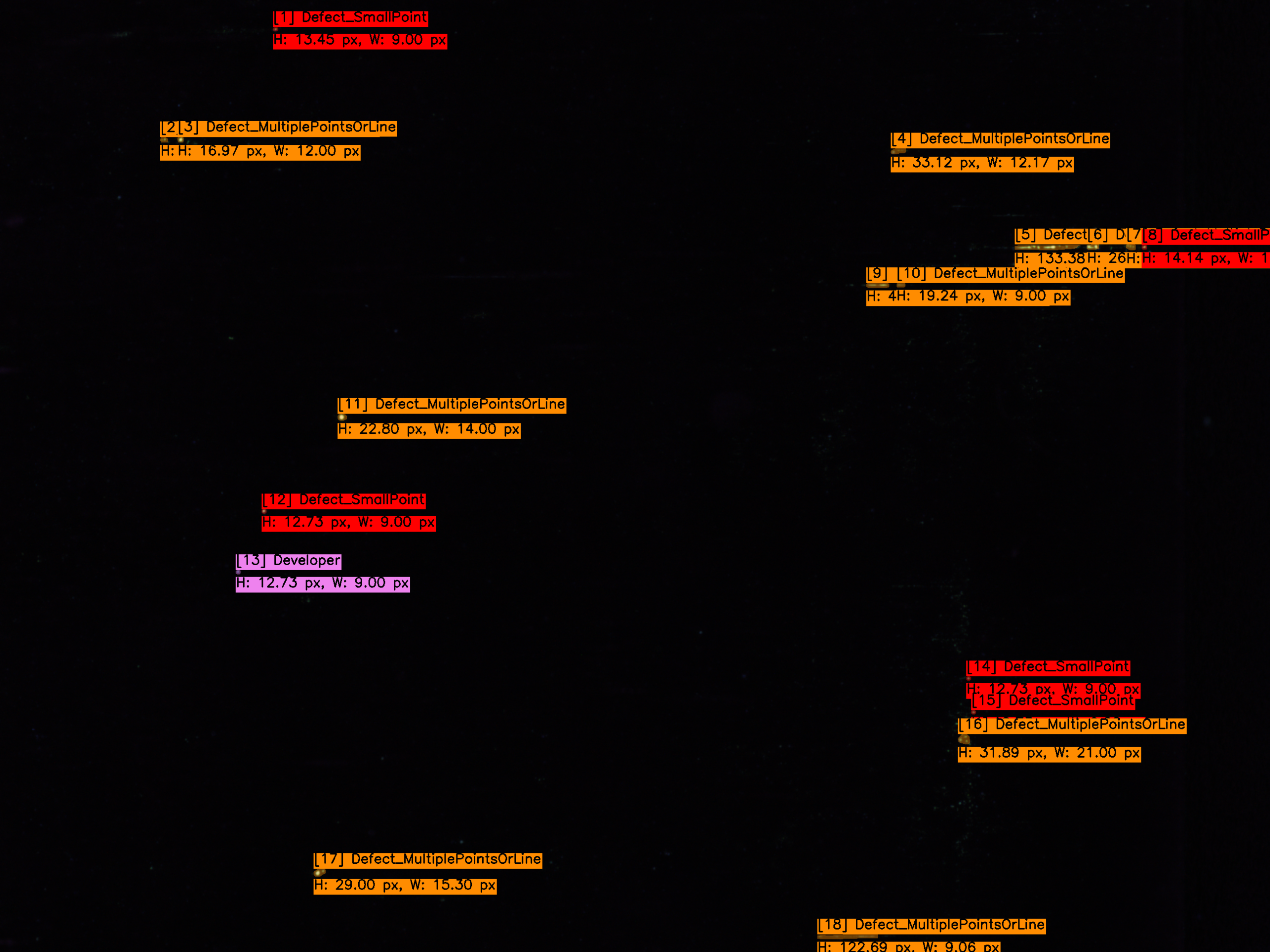 iEagleAI detected defect annotation
