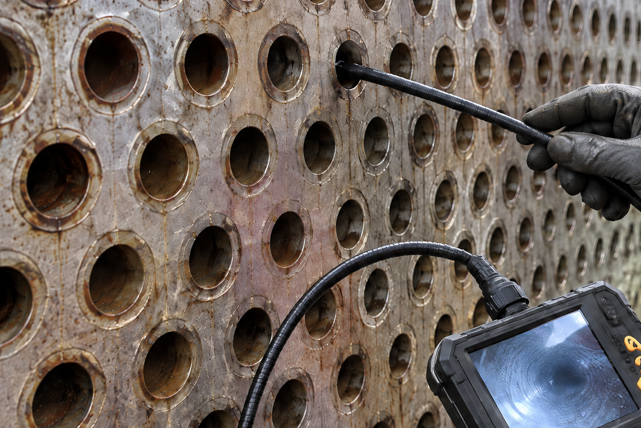 Pressure vessel and heat exchanger tube inspection